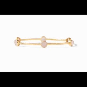 SET/2 Julie Vos Opaque Rose Quartz Milano Bangle